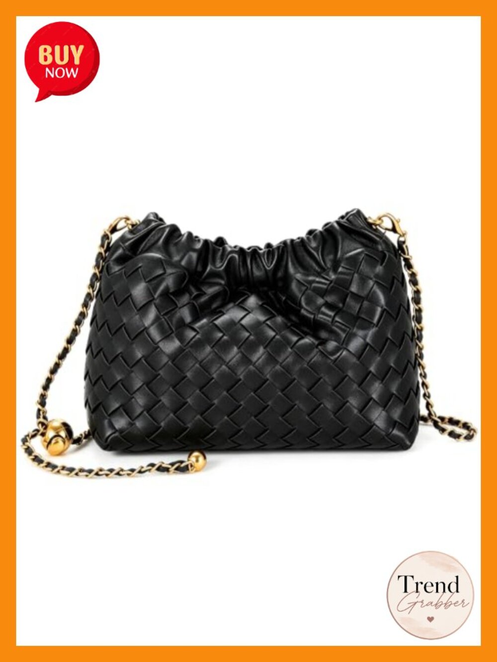 Woven Faux Leather Crossbody Bag with Detachable Strap
